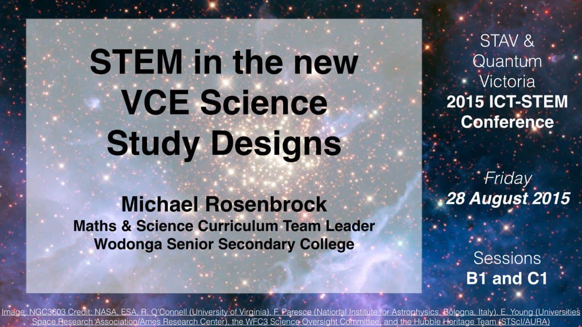STEM in the new VCE Science Study Designs